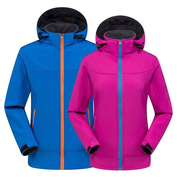 

outdoor soft case clothing men's autumn and winter couple's new style wind-resistant water warm fleece jacket women's logo, Black;green