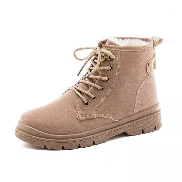 

new winter women's snow boots plus velvet fashion lace up wild warm and comfortable cotton shoes ankle light boots1, Black