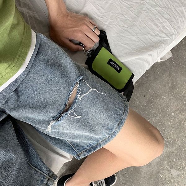 

qln6m wear denim shorts shorts trousers and trousers men's fifth pants loose fashion brand ins summer cec super ripped pants internet p, Blue