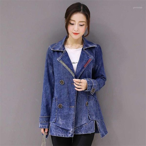 

women's trench coats 2021 atumn spring women's denim slim jeans clothing girls fashion plus size upper outer garment1, Tan;black