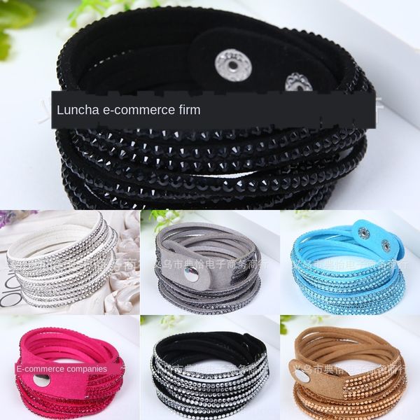 

6-row round long korean braceletbracelet 6-row round drill long bracelet diamond bracelet diamond korean flannel braceletdrill brace, Golden;silver