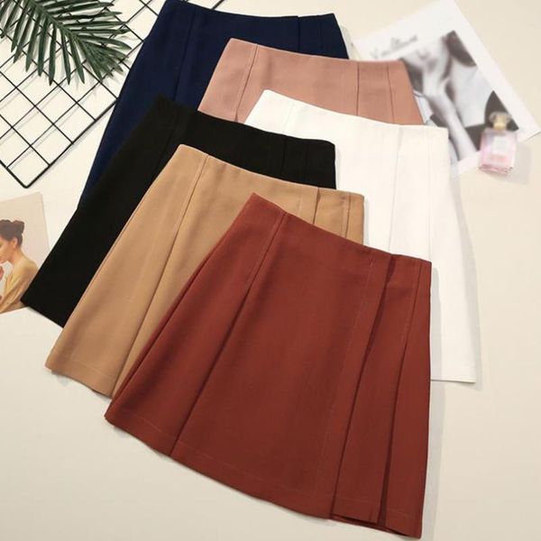 

women skirt irregular wrap high waist skirts 2021 spring summer vintage korean harajuku a line skirt shorts mini jupe femme, Black