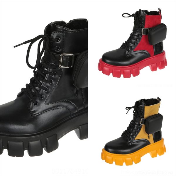 

ob0 new fashion brand luxury tire boots women designer lady tall women boot chunky boot lady boot booties designer fur boots mid-calf, Black