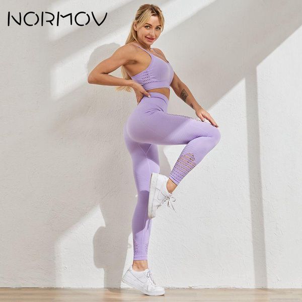 

yoga outfits normov sport women 2 piece set suit hollow out solid gym clothes bra running leggings fitness, White;red