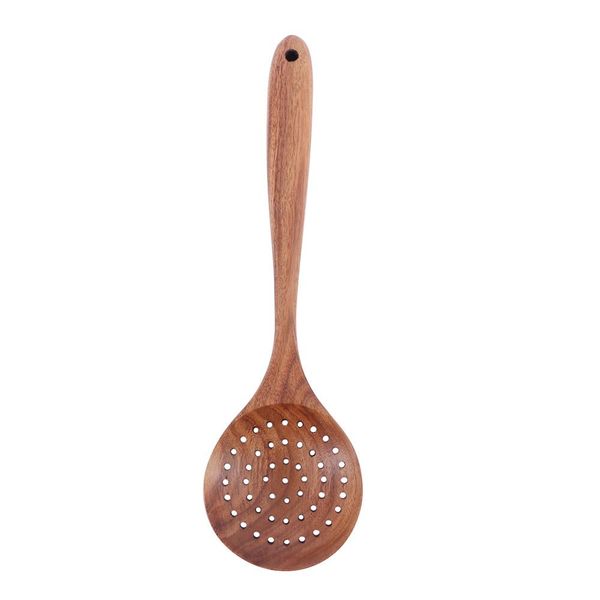 

natural wood spoon ladle rice long handle spoon soup cooking spoon teak wood colander skimmer scoop wooden kitchen utensils h wmtamd