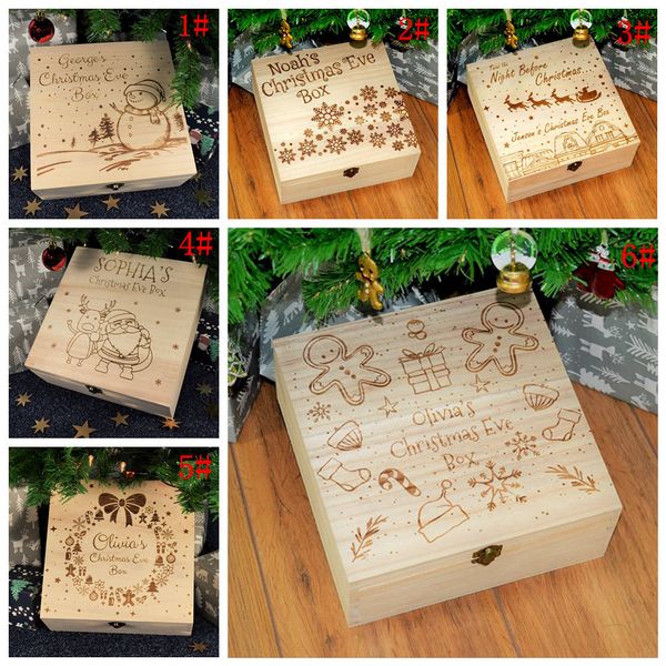 

snowflake 6styles carving christmas ornament snowman wooden box deer xmas gift boxes for and children decor props ffa3267 gkq9