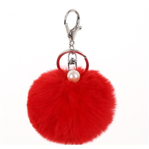 

fashion fluffy artificial rabbit fur ball key chain pompons for women girl bag pendant jewelry key ring holder pr007 f jllvii, Slivery;golden