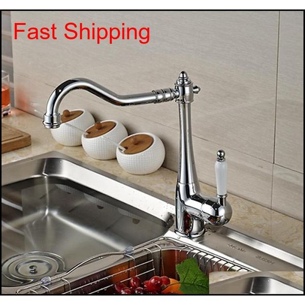 

wholesale and retail promotion swivel spout chrome brass kitchen faucet vessel sink mixer tap ceramic h qylwiy bdesports