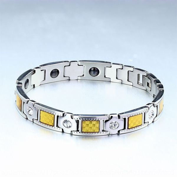 

fddpz titanium steel magnet men smb-007 for titanium steel magnet bracelet bracelet for men smb-007 jcvky, Golden;silver