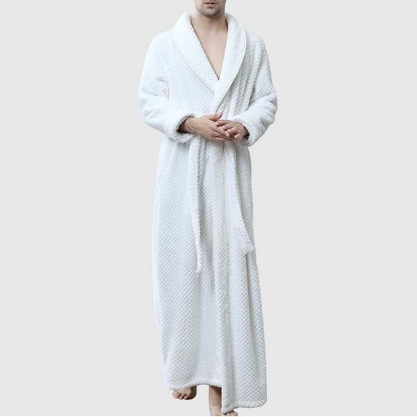 

adisputent men pajamas confrot robe soft absorbent lightweight long kimono flannel spa bathrobe men coral fleece bathrobe1, Black;brown
