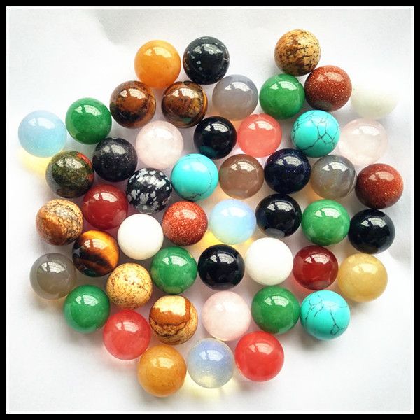 

50pcs fashion assorted natural stone round ball shape no hole beads for jewelry making 8mm 10mm 12mm wholesale 200930, Black