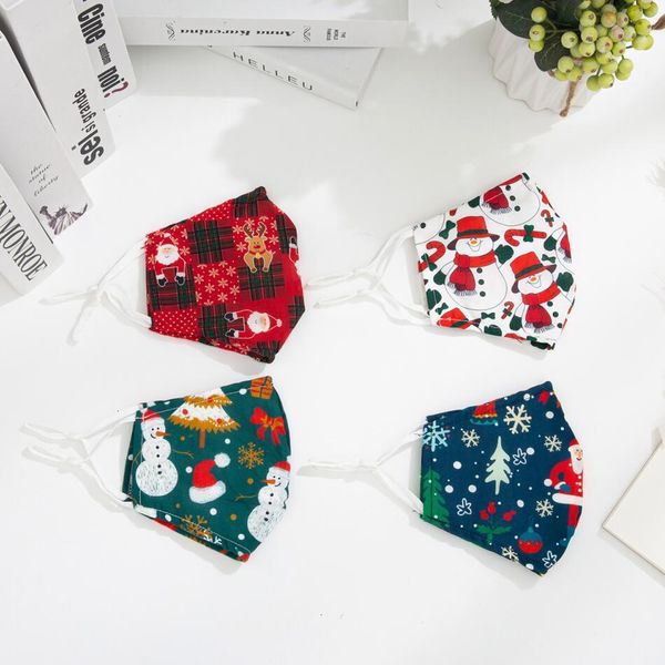 

designs cotton christmas masks 3d anti dust 25 face masks santa claus print washable reusable mouth cover party christma