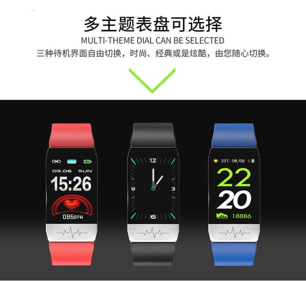 

new t1 smart bracelet temperature, ecg, blood oxygen, heart rate monitoring exercise meter step health ip67 wate