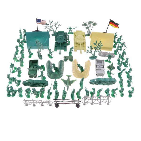 

87pcs plastic soldier 4.5cm army figures playset for army sand scene model a