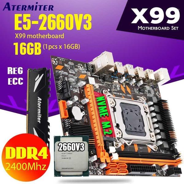 

tablet pc motherboards mini x99 ddr4 pc4 dimm motherboard set combos xeon e5 2660 v3 lga2011-3 cpu 1 * 16gb = ram 2400mhz reg ecc recc memor
