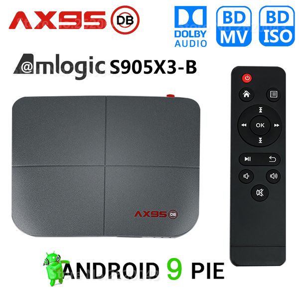 AX95 DB Amlogic S905X3-B Smart Android 9.0 TV Box 4 GB RAM 32 GB 64 GB 128 GB ROM 4K HD Set Top Box Unterstützung Dolby Blu-ray BD MV ISO