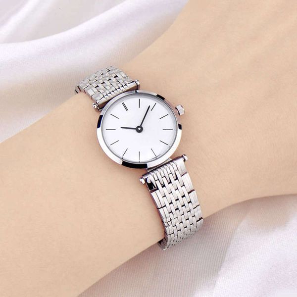 

waterproof watch men's simple ultra thin jialan fine steel women students quartz lovers non mechanical watch, Slivery;brown