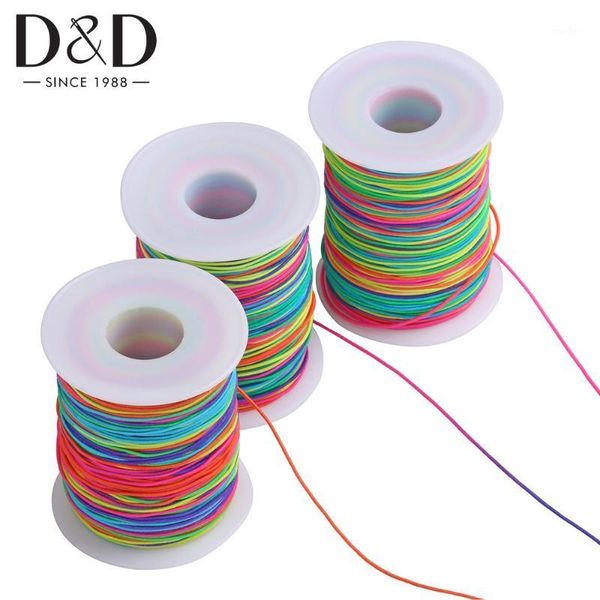 

yarn 1.5mm elastic string for bracelets 65m cord jewelry making diy craft strong beading thread sewing supplies1, Black;white
