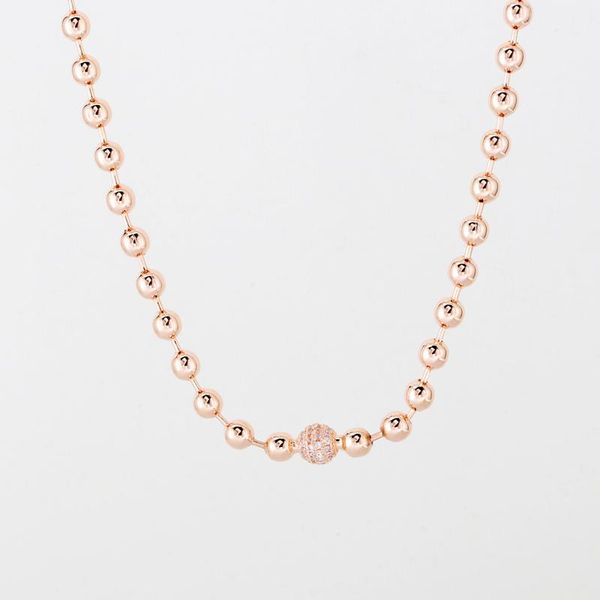 

authentic 925 sterling silver rose beads & pave necklace for women diy jewelry bead s925 charms 45cm long