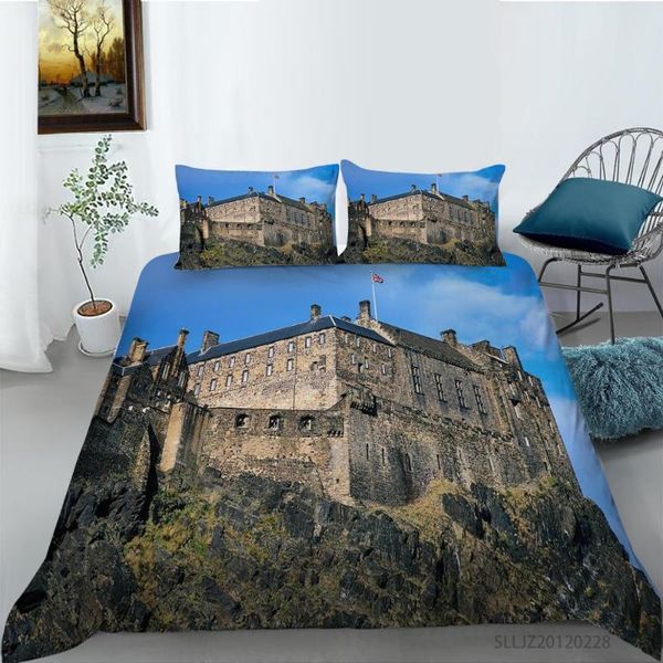 

bedding sets vintage buildings printing set with pillowcases duvet cover us/au/eu sizes for kids and adults