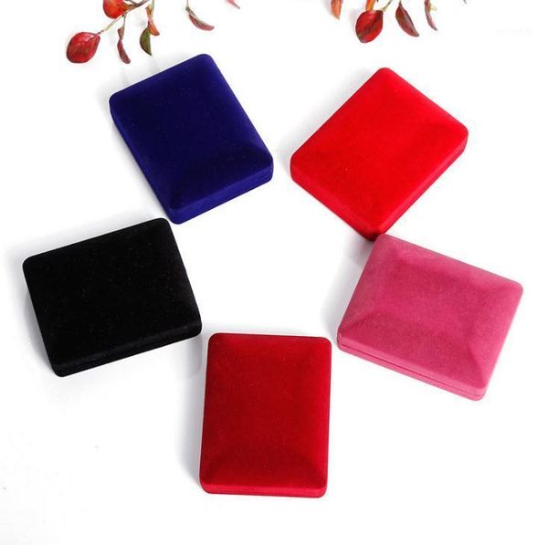 

gift wrap 200pcs/lot necklace case display jewellery storage boxes black/red/pink velvet carrying organizer 6*7.8*3.3cm1