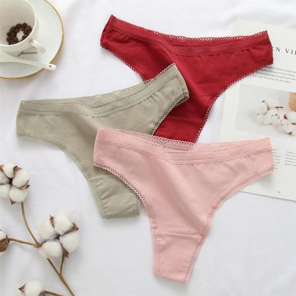 

women's panties fashion lingerie women cotton g-string comfortable breathableunderwear woman briefs pants intimate ladies low-rise, Black;pink