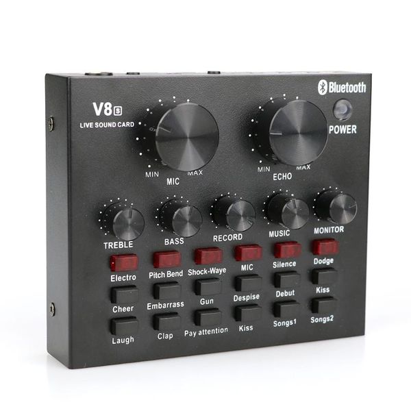 

professional external sound card audio interface for computer recording live dj sound mixer phone voice changer with bluetooth