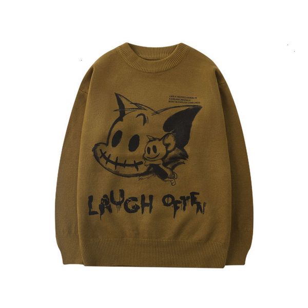 

2021 new winter new couple sweaters casual oversize men's pullovers korean streetwear graphic printed male sweater c3ot, White;black