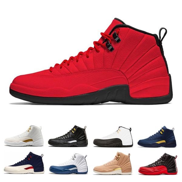 

12 12s mens bulls unc university blue playoffs college navy wolf grey basketball shoes men gym red taxi the master sneakers shoes