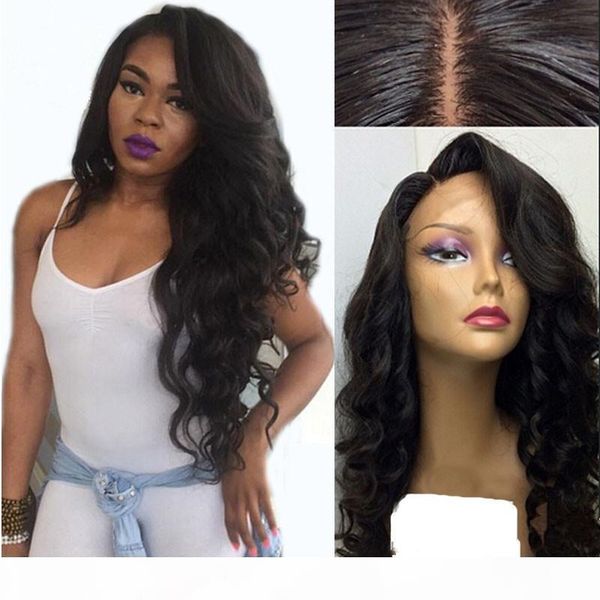 

grade full lace human hair wigs brazilian lace front human hair wigs for black women body wave human hair, Black;brown