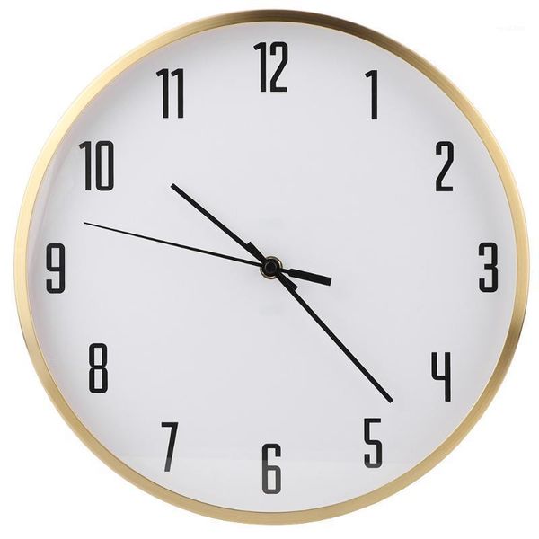

round modern home bedroom copper wall clock quartz silent clock time decor1