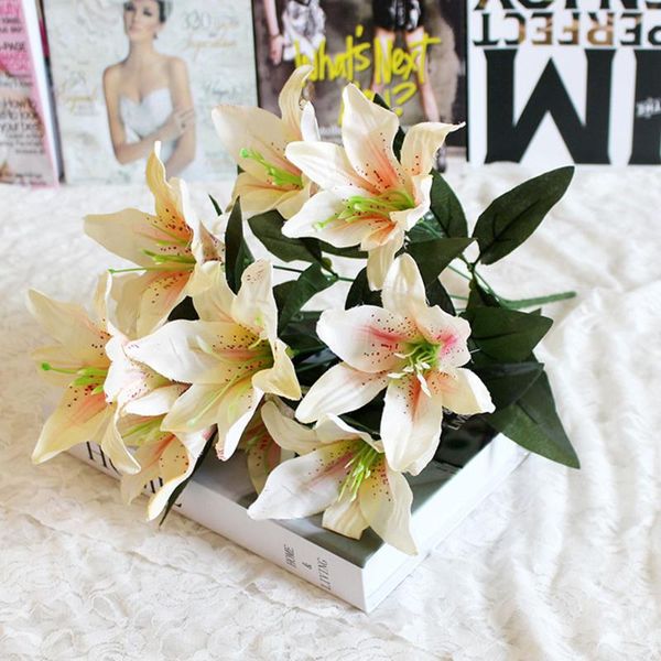 

decorative flowers & wreaths 10 heads el gift bouquet fake lily home office party easter crafts garden artificial flower romantic wedding
