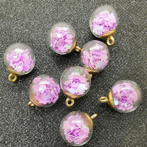 

new diy 8pcs 16mm mini glass bottles with rabbit sequins pendant ornaments jewelry maki bbygql, Black