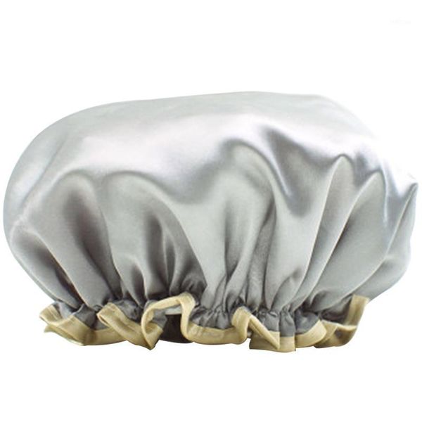 

elastic band waterproof large shower cap cooking, bath reusable travel spa1