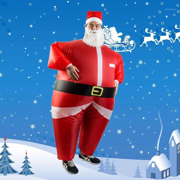 

santa claus snowman inflatable suit christmas party costume clothes xmas beard hat1 decorations