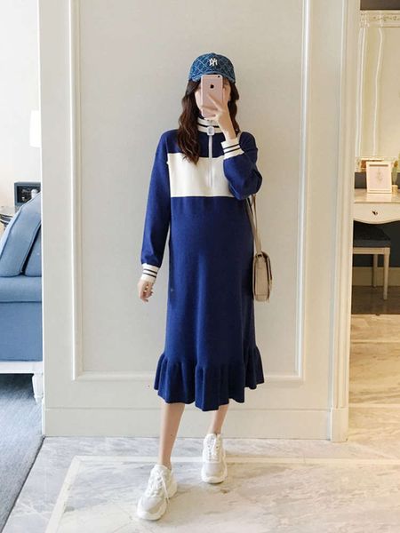 

go winter autumn and 2020 medium length out lactation drs materni thickened base sweater, White