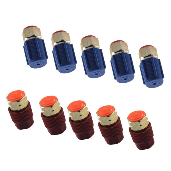 

10 piece ac charging high low adapter retrofit r12 to r134a quick disconnect