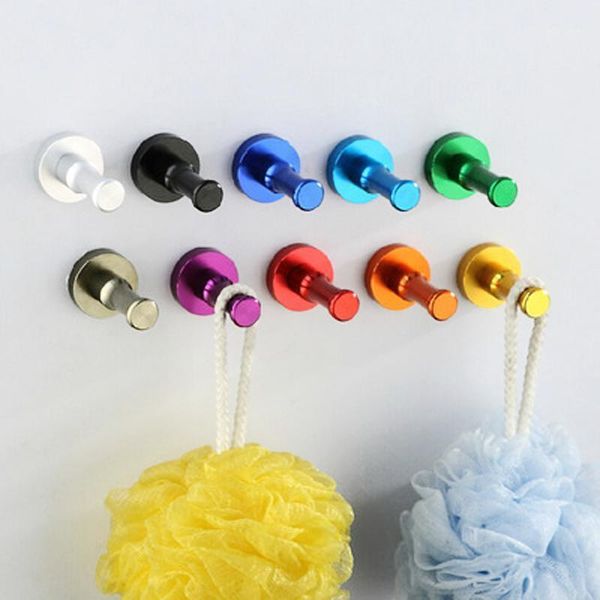

hooks & rails 1pcs solid space aluminum for towel wall use colorful hook clothes hanger multi-purpose storage hangers hooks1