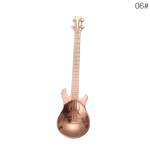 

1pc stainless steel cartoon guitar spoon creative milk coffee spoon ice candy teaspoon accessories h sqcbji