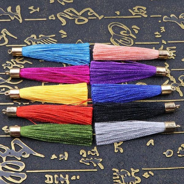 

10pcs 6cm alloy metal caps small tassel fringe pendant diy crafts jewelry curtain hang ice silk tassel trim key decor materials h jllknr