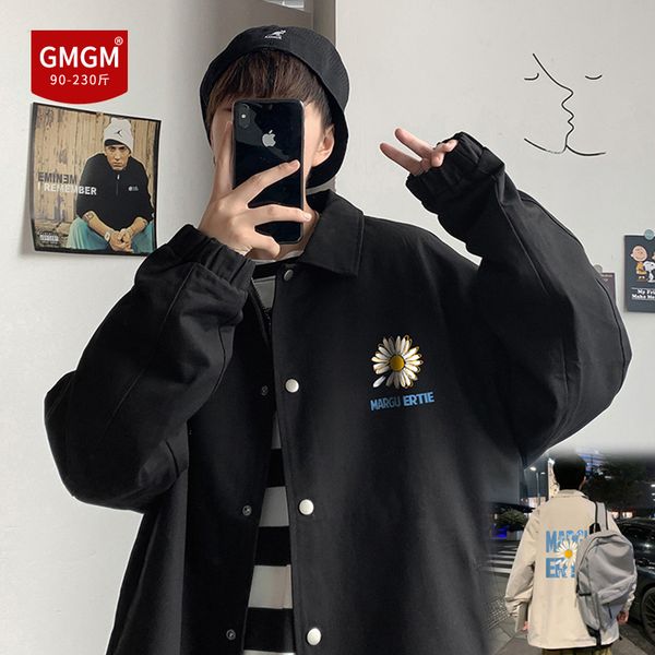 

fashion brand lovers autumn clothes street fried street black coat men's salt daisy lapel jacket men's, Black;brown