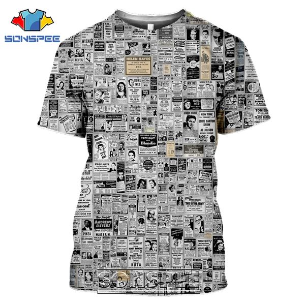 

old newspaper 3d print shirts aesthetic graphic hippie men clothing