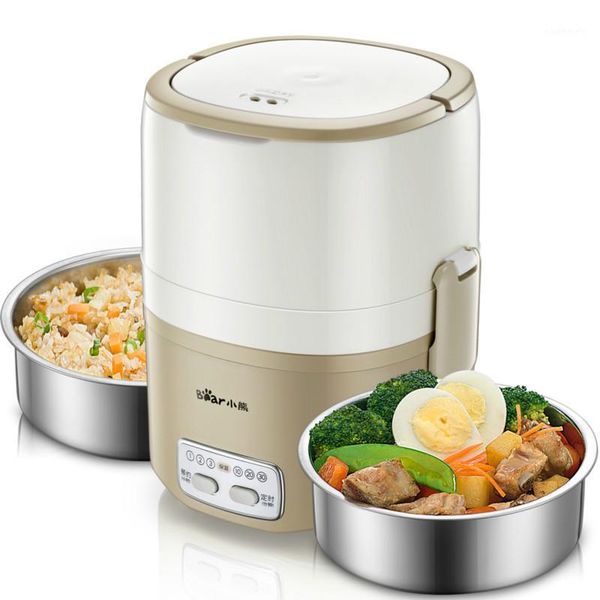 

bear double timing heating lunch box dormitory small mini cooker insulation1