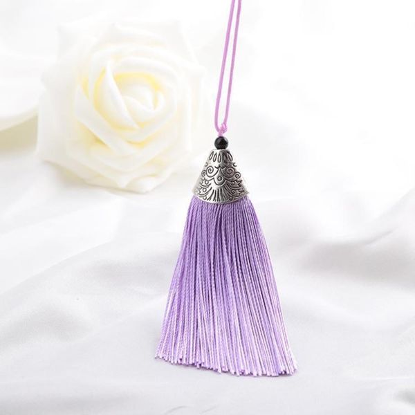 

mibrow 5pcs lot 90mm mixed cotton silk tassels charm pendant with silver fish mouth for diy jewelry making findings h jllrvv