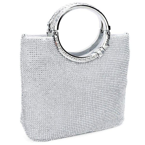 

женские сумки сумки rhinestone + сатин мешок вечер венчание сцепления кошелек (серебро