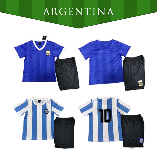 

1986 argentina maradona home soccer jersey retro 1981 boca juniors 87 86 naples men+kids kit football shirt, Black;yellow