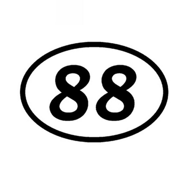 

eighty-eight oval creative decals fashion car window decals personalized waterproof decals black/white, 15cm * 10cm