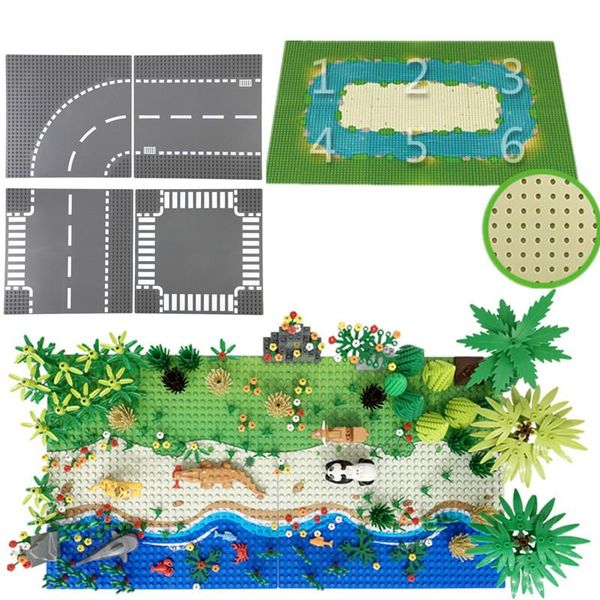 

32x32 dots river baseplate city blocks road base plates compatible classic diy toys mini building bricks base de placas for kids yxlmcg