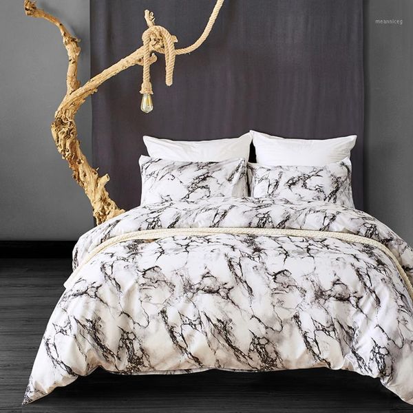

3pcs marble style bedding set comforter cover pillow cover twin1
