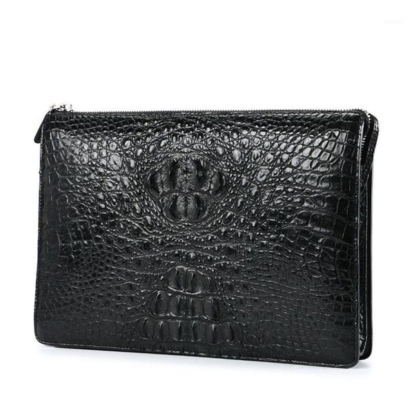 

briefcases luxurious2021 crocodile origin goods large capacity hand leisure envelope handbag men's leather bag1
